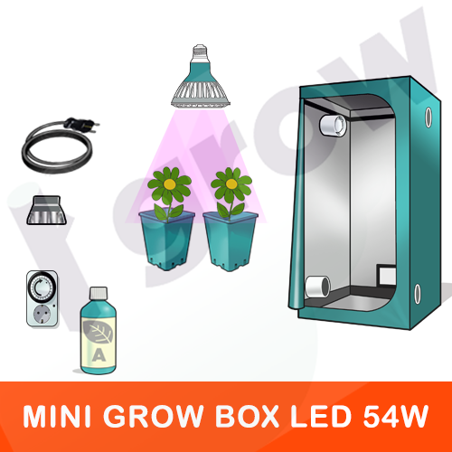 KIT MINI GROW BOX LED 54W AGRO - MAX 2 PIANTE