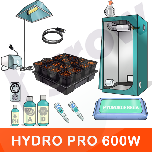 KIT INDOOR IDROPONICA 600W - PRO 16 VASI