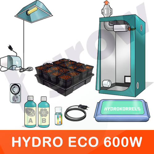 KIT INDOOR IDROPONICA 600W - ECO 20 VASI