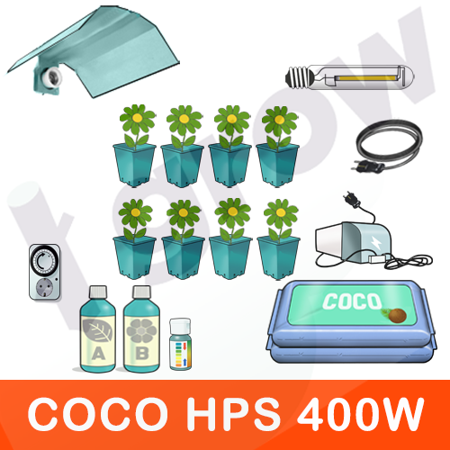 KIT COLTIVAZIONE COCO 400W - MAX 8 PIANTE