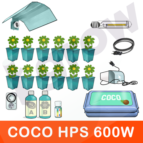 KIT COLTIVAZIONE COCO 600W - MAX 12 PIANTE