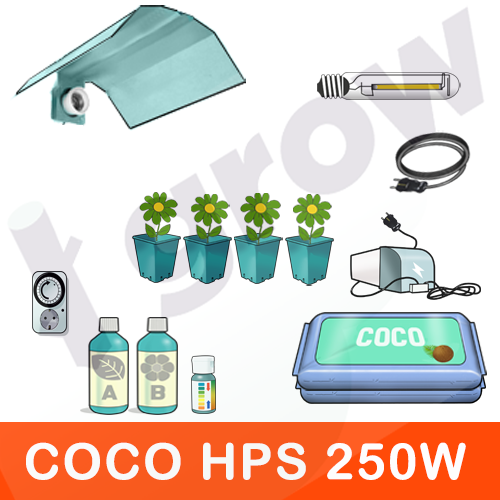 KIT COLTIVAZIONE COCO 250W - MAX 4 PIANTE